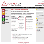 Screen shot of the Comply UK website.