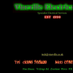 Screen shot of the Vineville Electrics website.