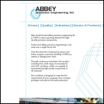 Screen shot of the Abbey Precision Engineering Ltd website.