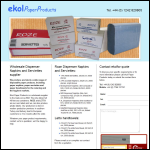 Screen shot of the Ekol Paper Products website.