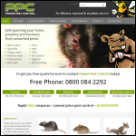 Screen shot of the Power Pest Control website.