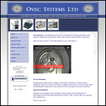 Screen shot of the Ovec Systems Ltd website.