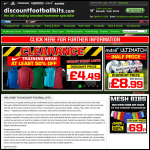 Screen shot of the Discount Football Kits website.
