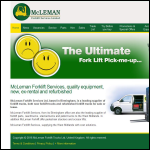 Screen shot of the Mcleman Forklift Services Ltd website.