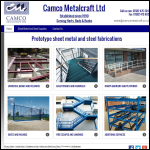 Screen shot of the Camco Metalcraft Ltd website.