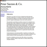 Screen shot of the Peter Saxton & Co website.