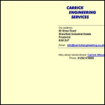 Screen shot of the Carick Engineering Services website.