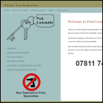 Screen shot of the Peak Locksmiths website.