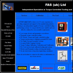 Screen shot of the Fas Uk Ltd website.