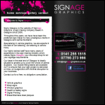 Screen shot of the Signage Graphics website.