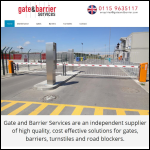 Screen shot of the Gate & Barrier Services website.