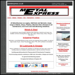 Screen shot of the Metal Express website.