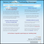 Screen shot of the Demon Copywriting & Proofreading website.