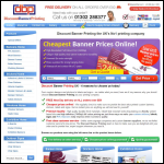 Screen shot of the Discount Banner Printing website.