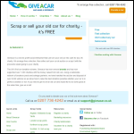 Screen shot of the Giveacar Ltd website.