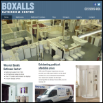Screen shot of the Boxalls Bathroom & Kitchen Centre website.
