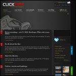 Screen shot of the Clickfire website.