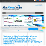 Screen shot of the BlueFlameDesign website.
