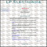 Screen shot of the L P Electronics website.