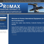 Screen shot of the Promax Equipment Ltd website.