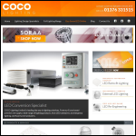 Screen shot of the Co-co Lighting Ltd website.