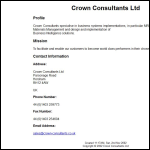Screen shot of the Crown Consultants Ltd website.