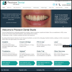 Screen shot of the Precision Dental Studio website.