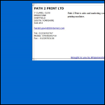 Screen shot of the Path 2 Print Ltd website.