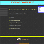 Screen shot of the Kaniko Computing website.