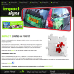 Screen shot of the Impact Signs & Print website.