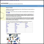 Screen shot of the Autohoods Ltd website.