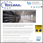 Screen shot of the Teklima Ltd website.