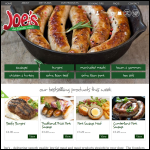 Screen shot of the Joe's Sausages website.