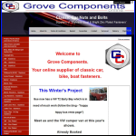 Screen shot of the Grove Components website.