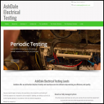 Screen shot of the Ashdale Electrical Testing website.