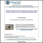 Screen shot of the Silverfoil Ltd website.