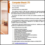 Screen shot of the Computer Shack Ltd website.