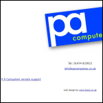 Screen shot of the PA Computers Ltd website.