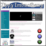 Screen shot of the Zippy Embroidery website.