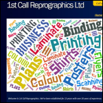 Screen shot of the 1st Call Reprographics website.