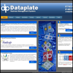 Screen shot of the Dataplate website.