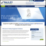 Screen shot of the Pauley Equipment Solutions website.