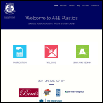 Screen shot of the A & E Plastic Fabrications Ltd website.
