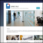 Screen shot of the Opec plc website.