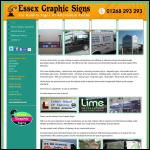 Screen shot of the Essex Graphic Signs website.