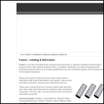 Screen shot of the Fusion Welding & Fabrication Ltd website.