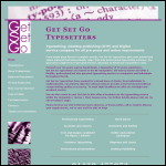 Screen shot of the Get Set Go Typesetters website.