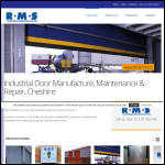 Screen shot of the RMS Industrial Door Services Ltd website.
