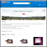 Screen shot of the Belper Masonic Regalia website.