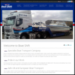 Screen shot of the Boat-Shift Marine Transport Ltd website.